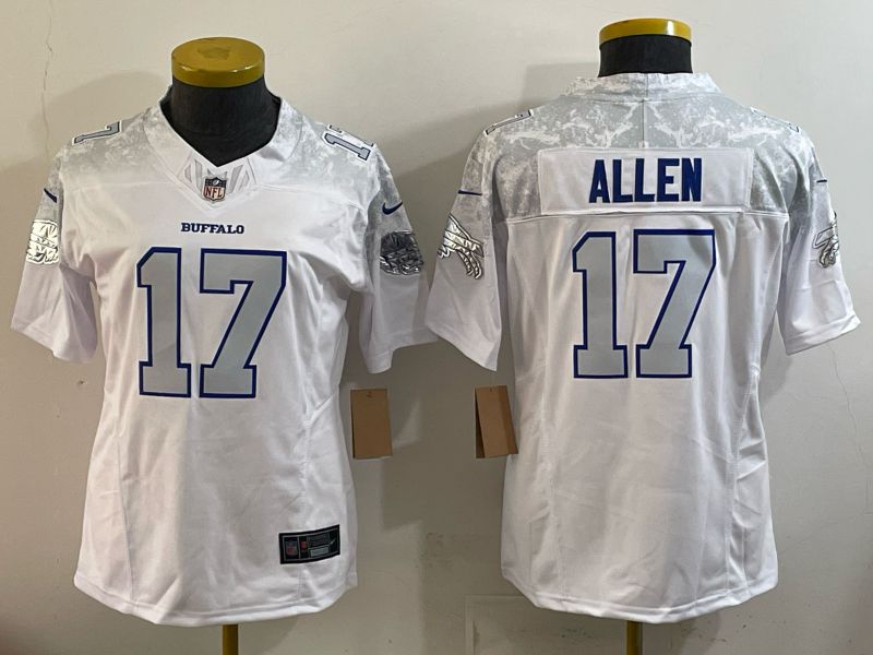 Women 2025 Buffalo Bills #17 Allen white 5th generation Throwback Nike Limited NFL Jersey style 001->women nfl jersey->Women Jersey
